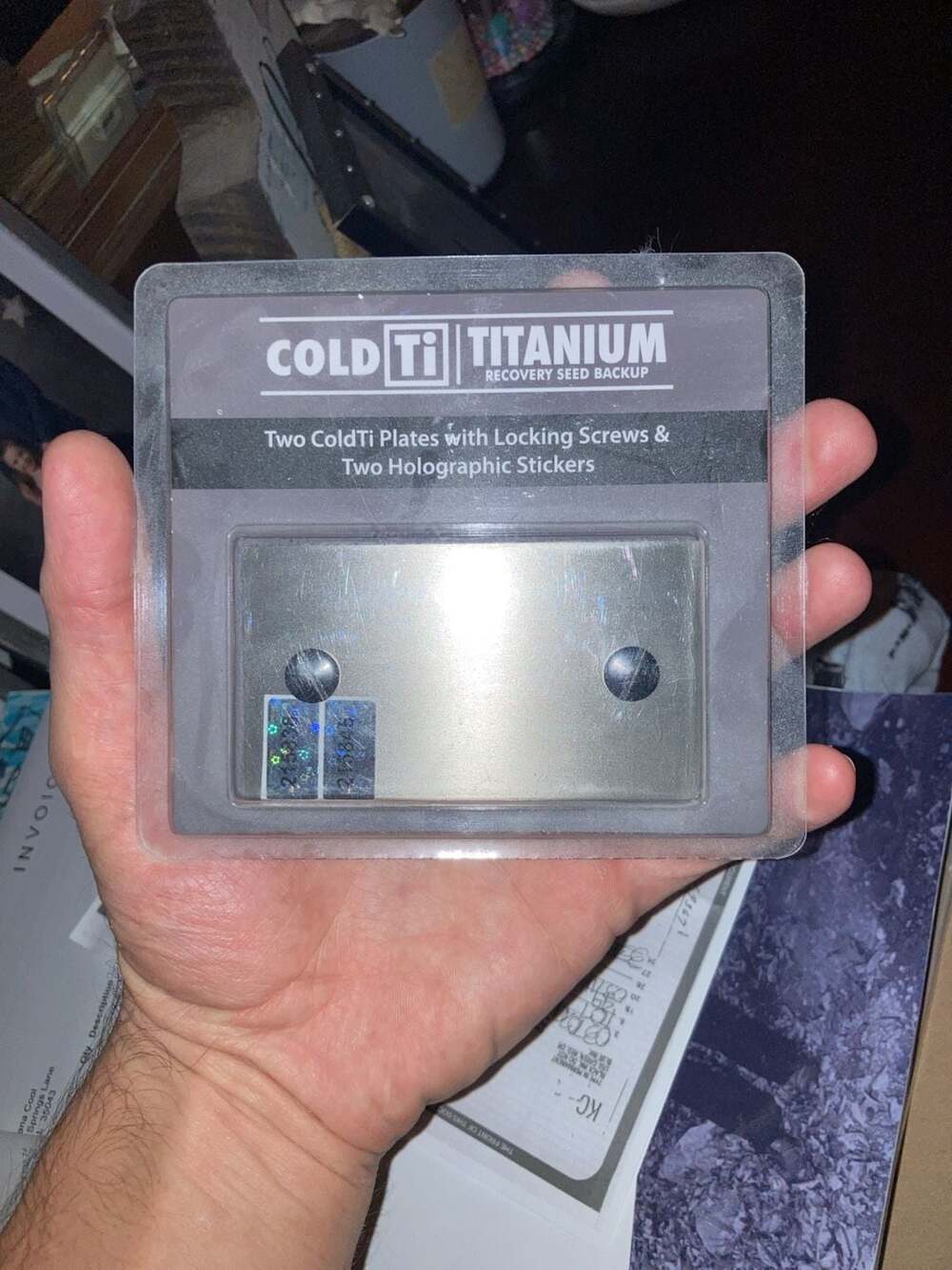 ColdTi Titanium Recovery Seed Backup Plates Screws Stickers